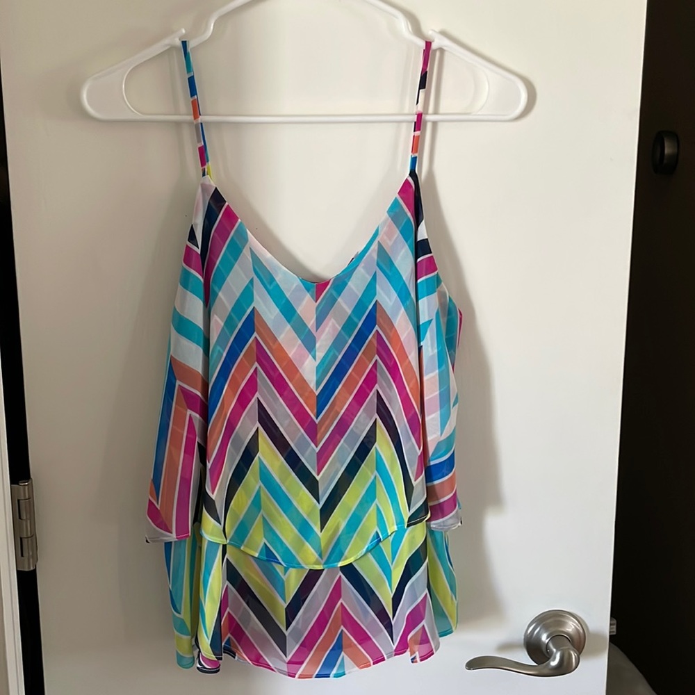 Flowy multicolored layered tank